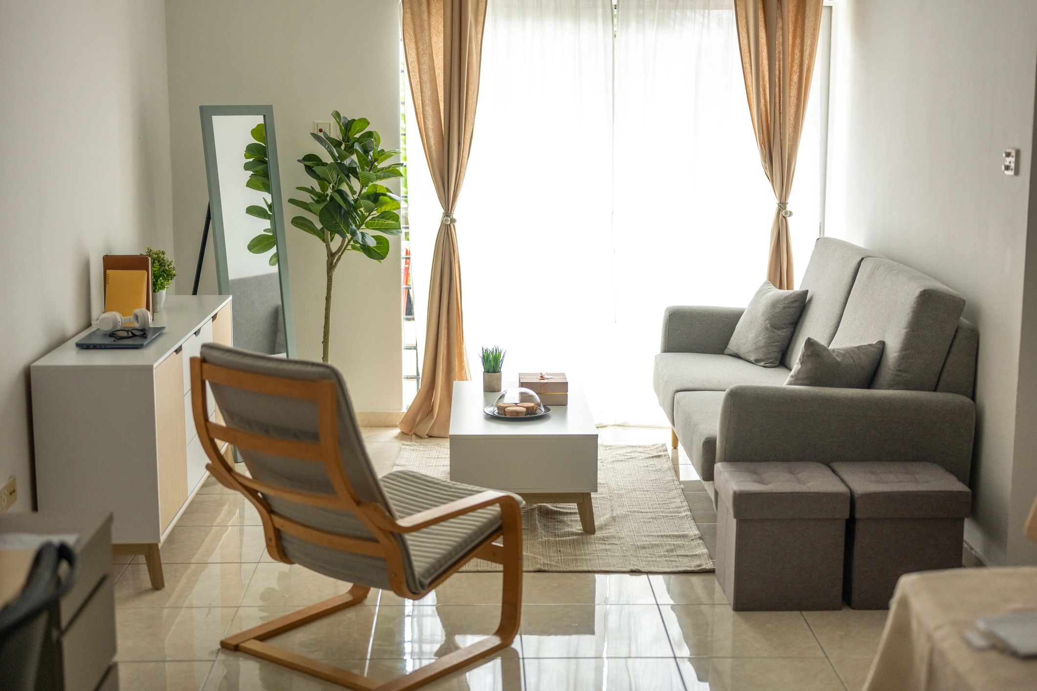 Modern residential interior with natural light